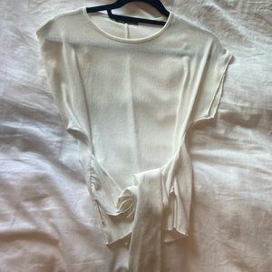 Zara white top with tie